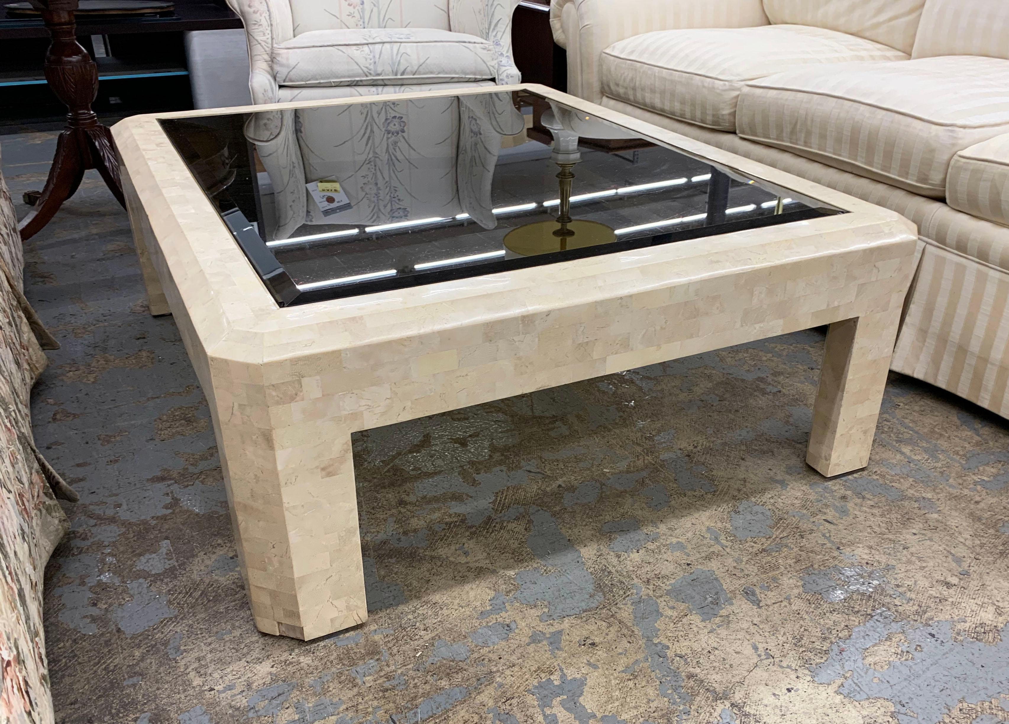 American Vintage Maitland Smith Tessellated Stone Coffee Table For Sale