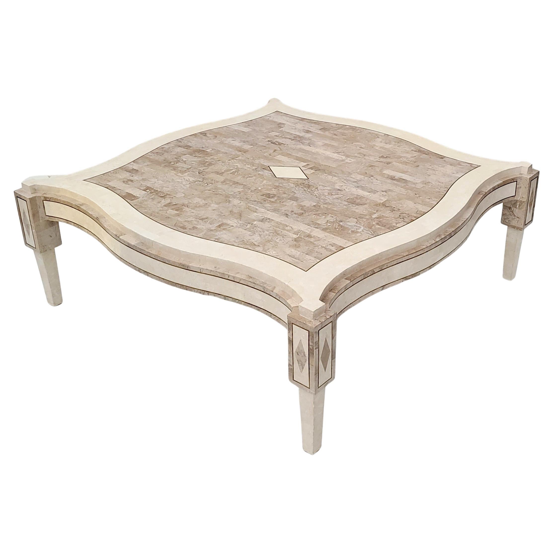 Maitland Smith Tessellated Stone Coffee Table In Good Condition For Sale In Fraser, MI