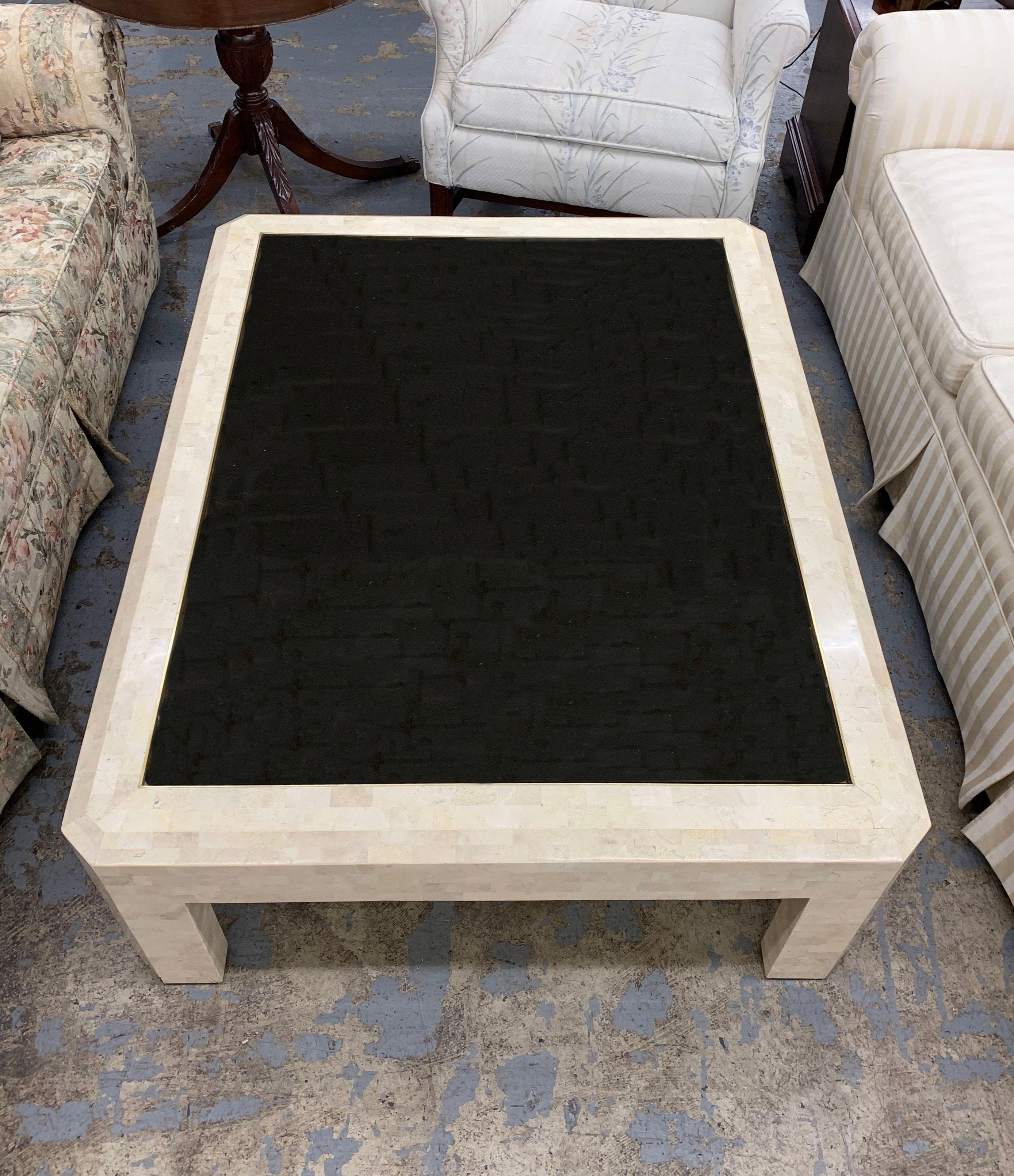 Vintage Maitland Smith Tessellated Stone Coffee Table In Good Condition For Sale In Chicago, IL