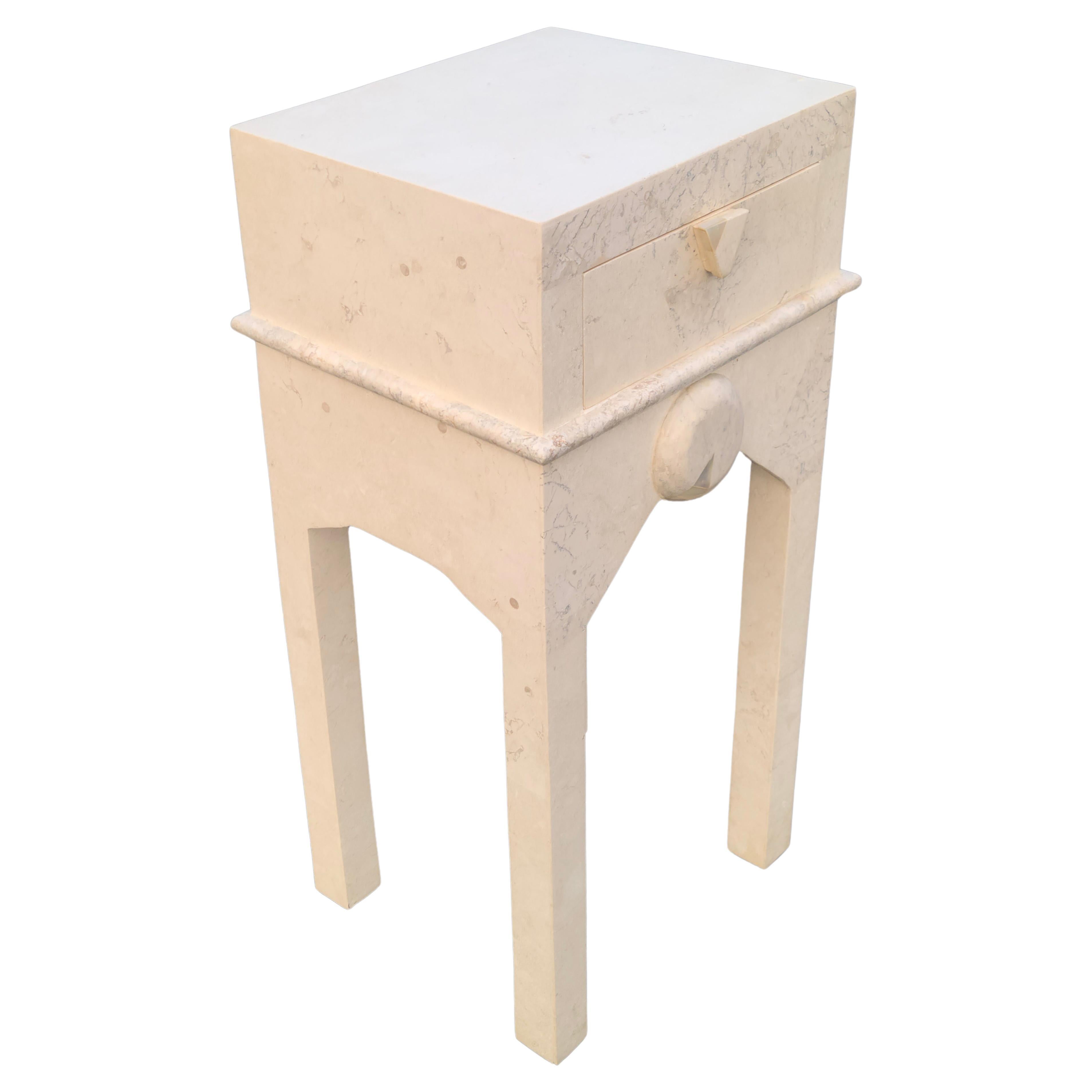 Late 20th Century Maitland Smith Tessellated Stone Side Table For Sale