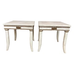 Maitland Smith Tessellated Stone Side Tables