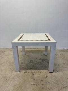 Maitland-Smith Tessellated Stone With Brass Inlay Game or Dining Table