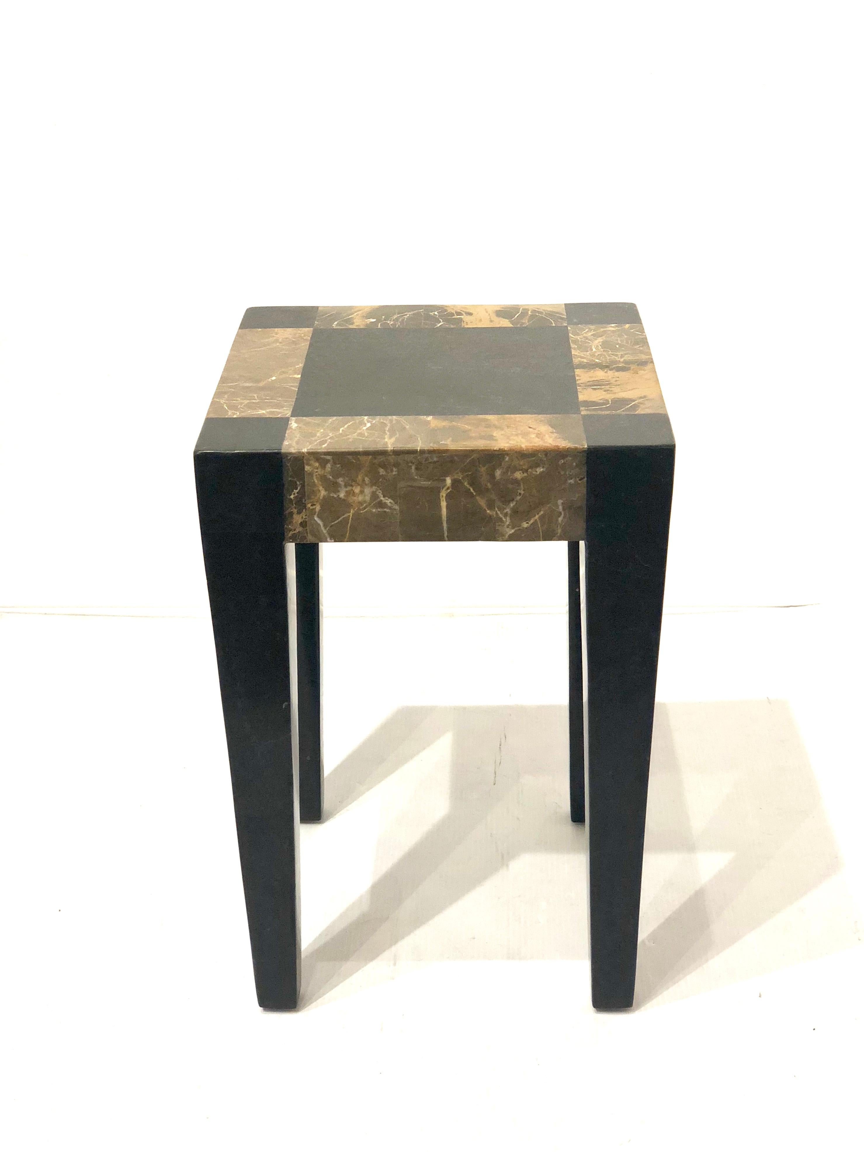 Post-Modern Maitland Smith Tessolated Stone Side Cocktail Table