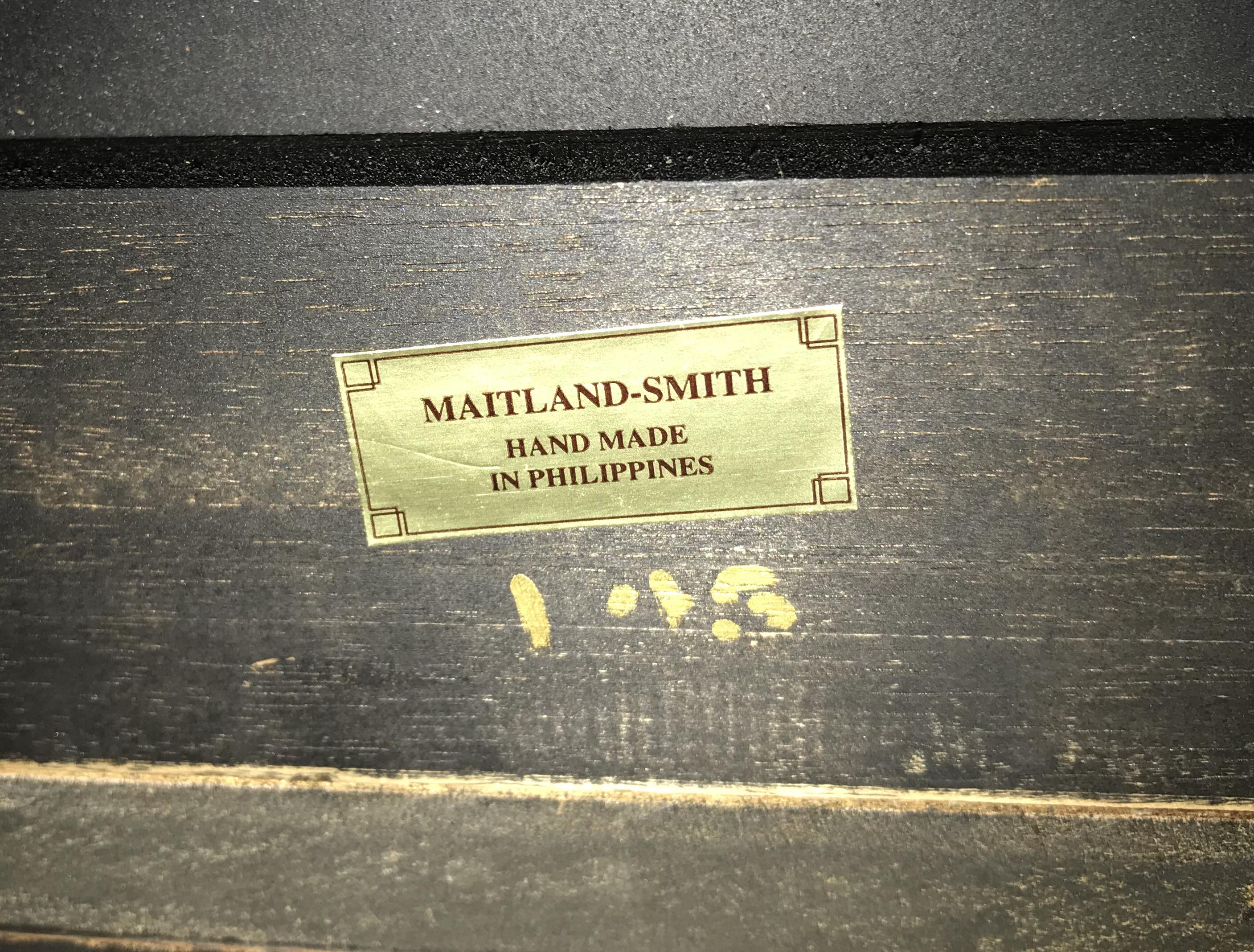 Maitland-Smith Three Drawer Mahogany Leather Top Writing Desk 1