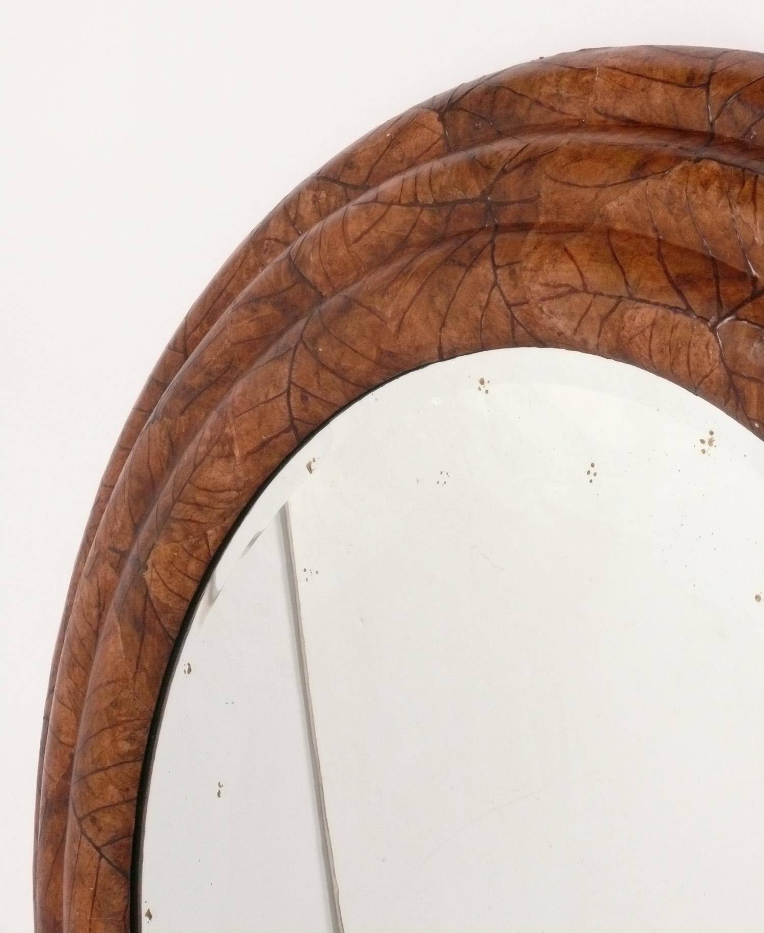 Philippin Maitland Smith Miroir feuille de tabac en vente