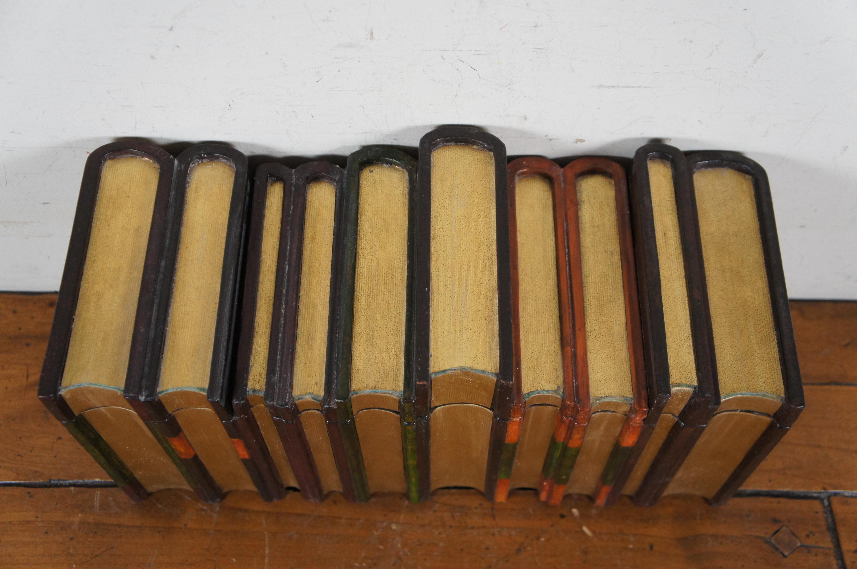 Maitland Smith Caja para libros de imitación de cuero con herramientas 16