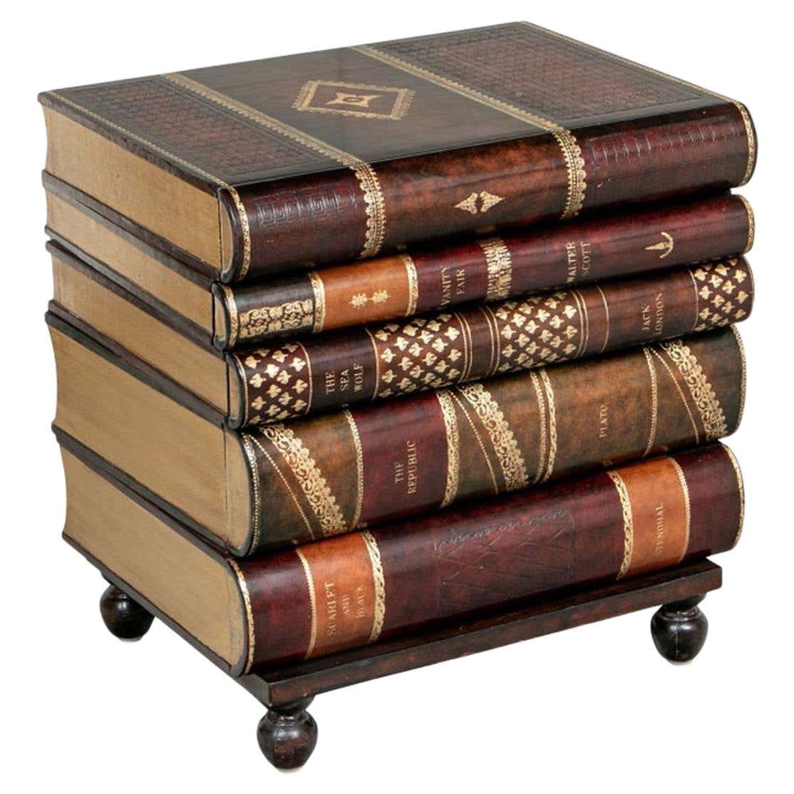 Maitland-Smith Tooled Leather Library Book Form Table at 1stDibs ...