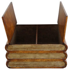 Maitland Smith Tooled Leather Triple Faux Keepsake Book Box Short Stories