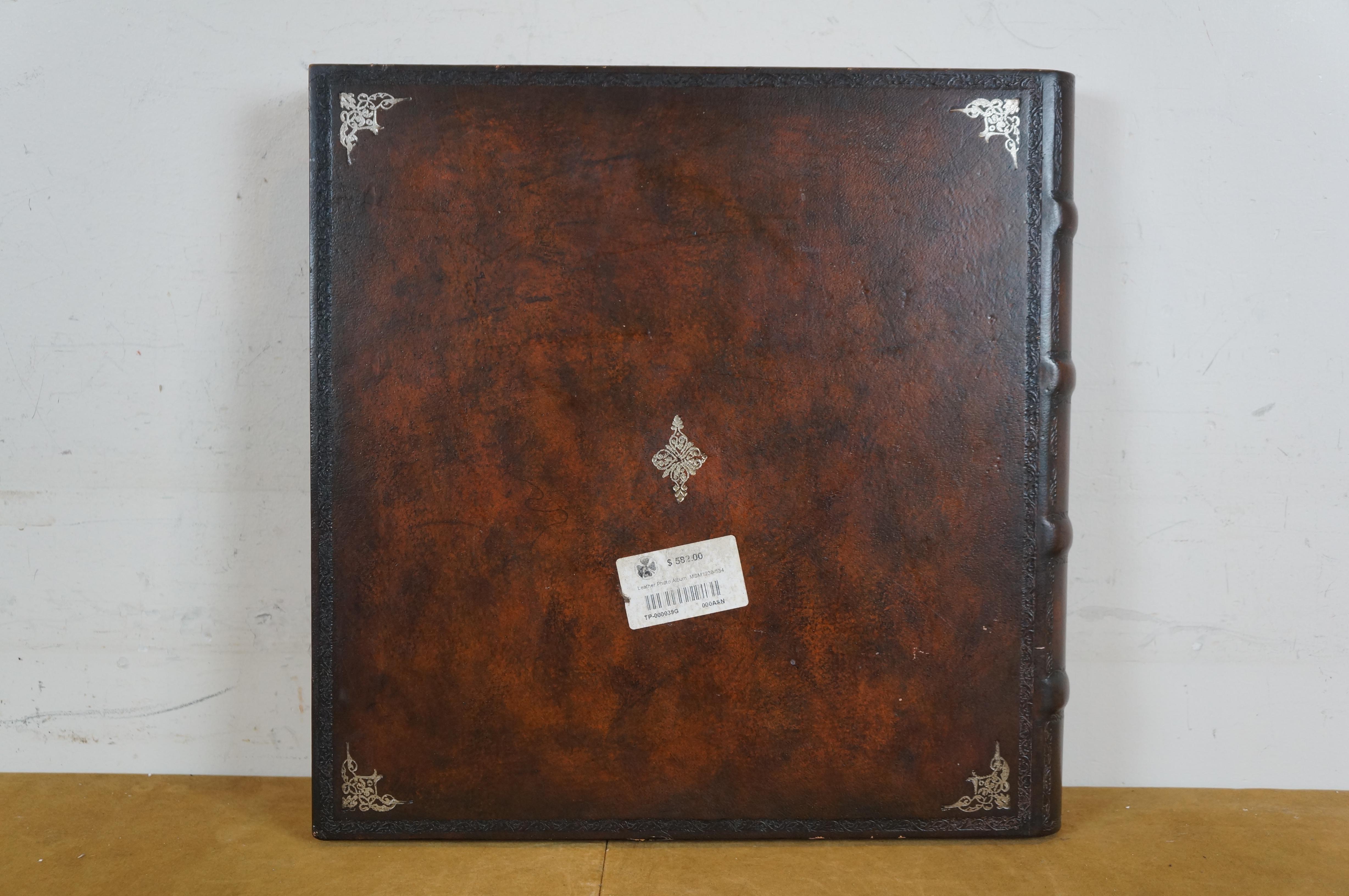 Maitland Smith Tooled Leather Wedding Photo Album Scrap Book 16