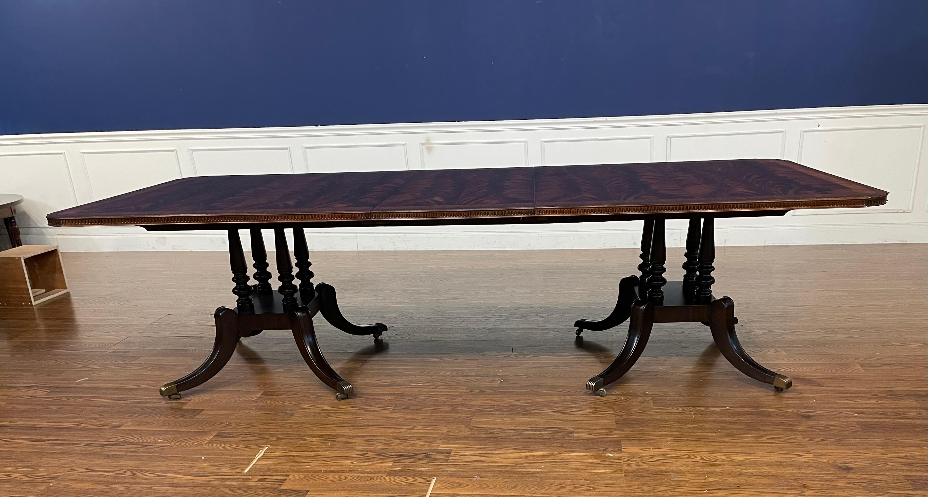 Regency Maitland - Smith Traditional Banded Mahogany Double Pedestal Dining Table
