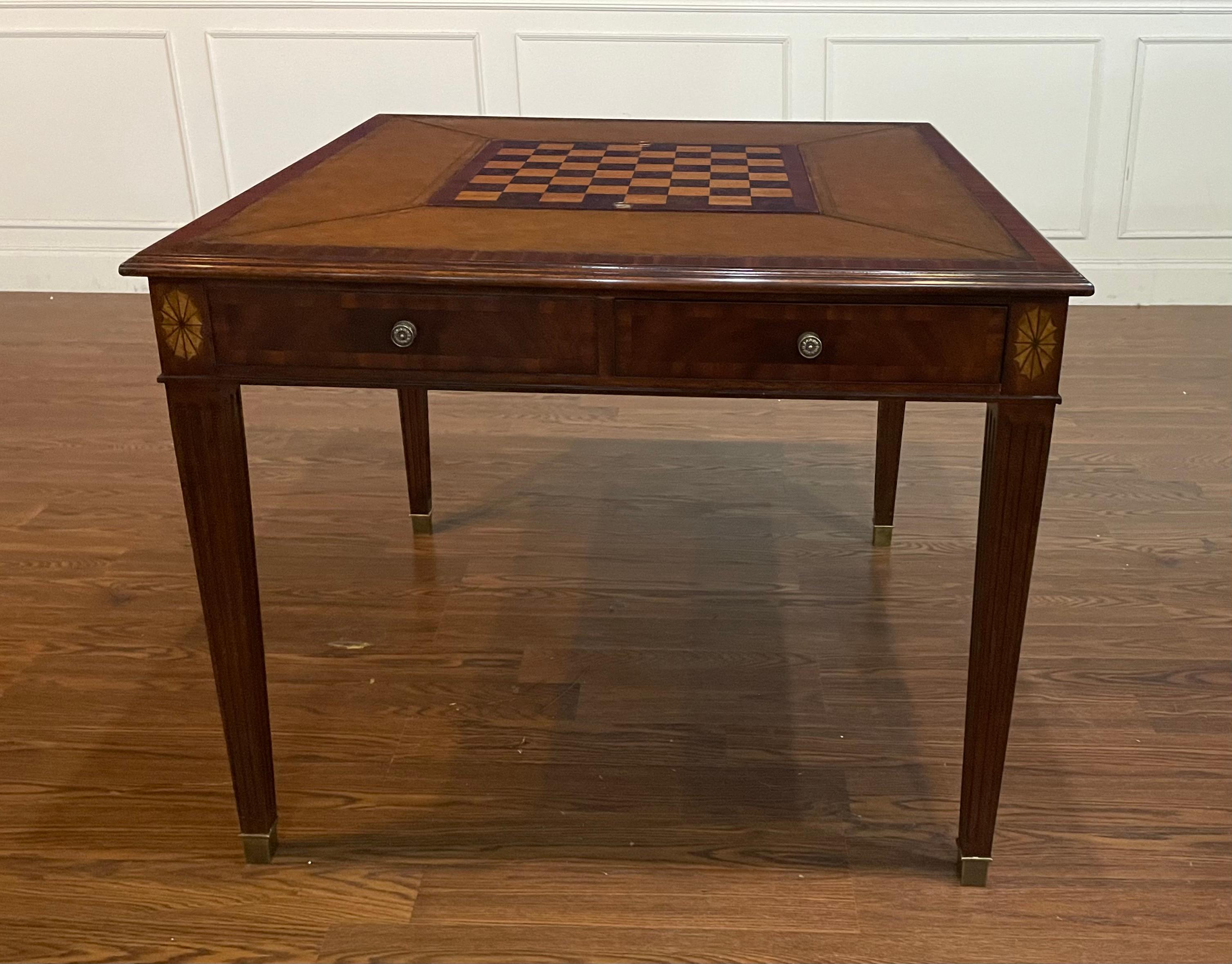 Maitland Smith Traditional Mahogany Game Table - Showroom Sample  5