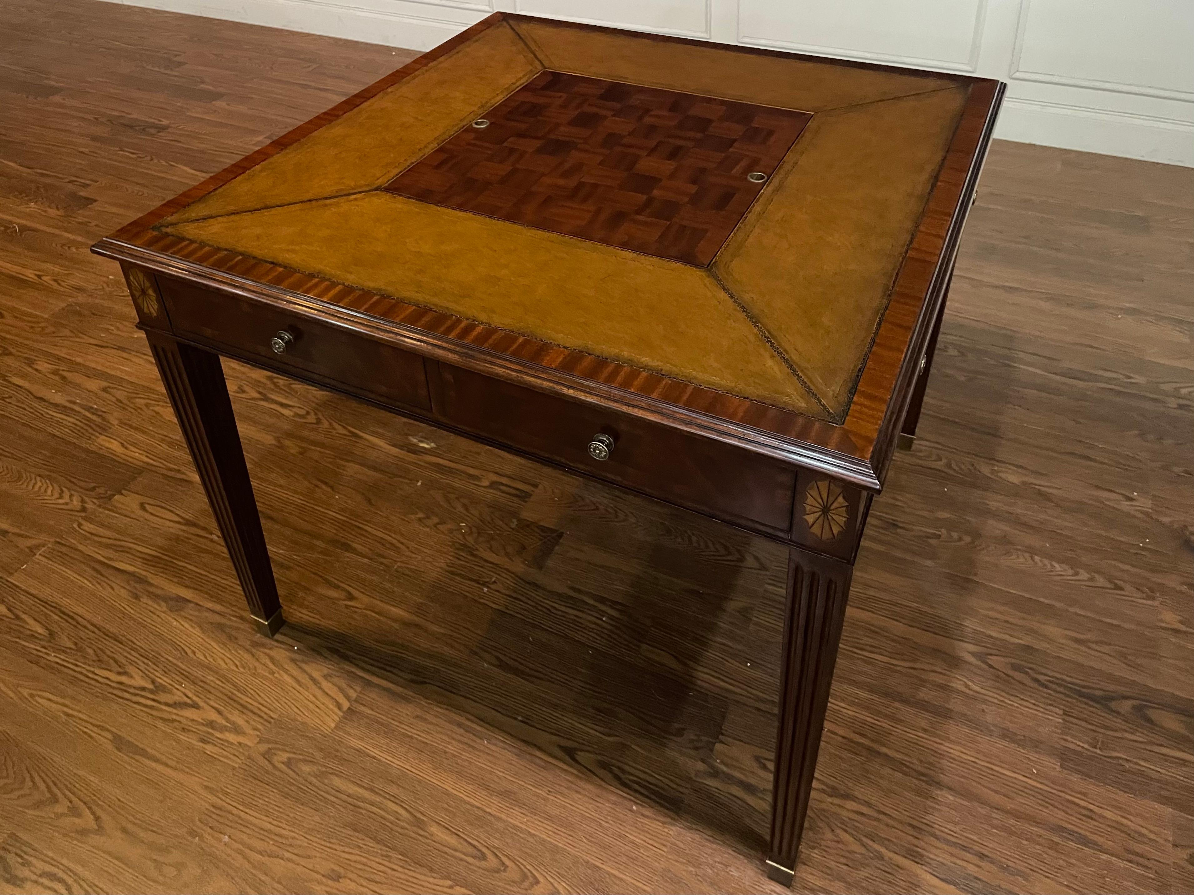 Maitland Smith Traditional Mahogany Game Table - Showroom Sample  For Sale 6