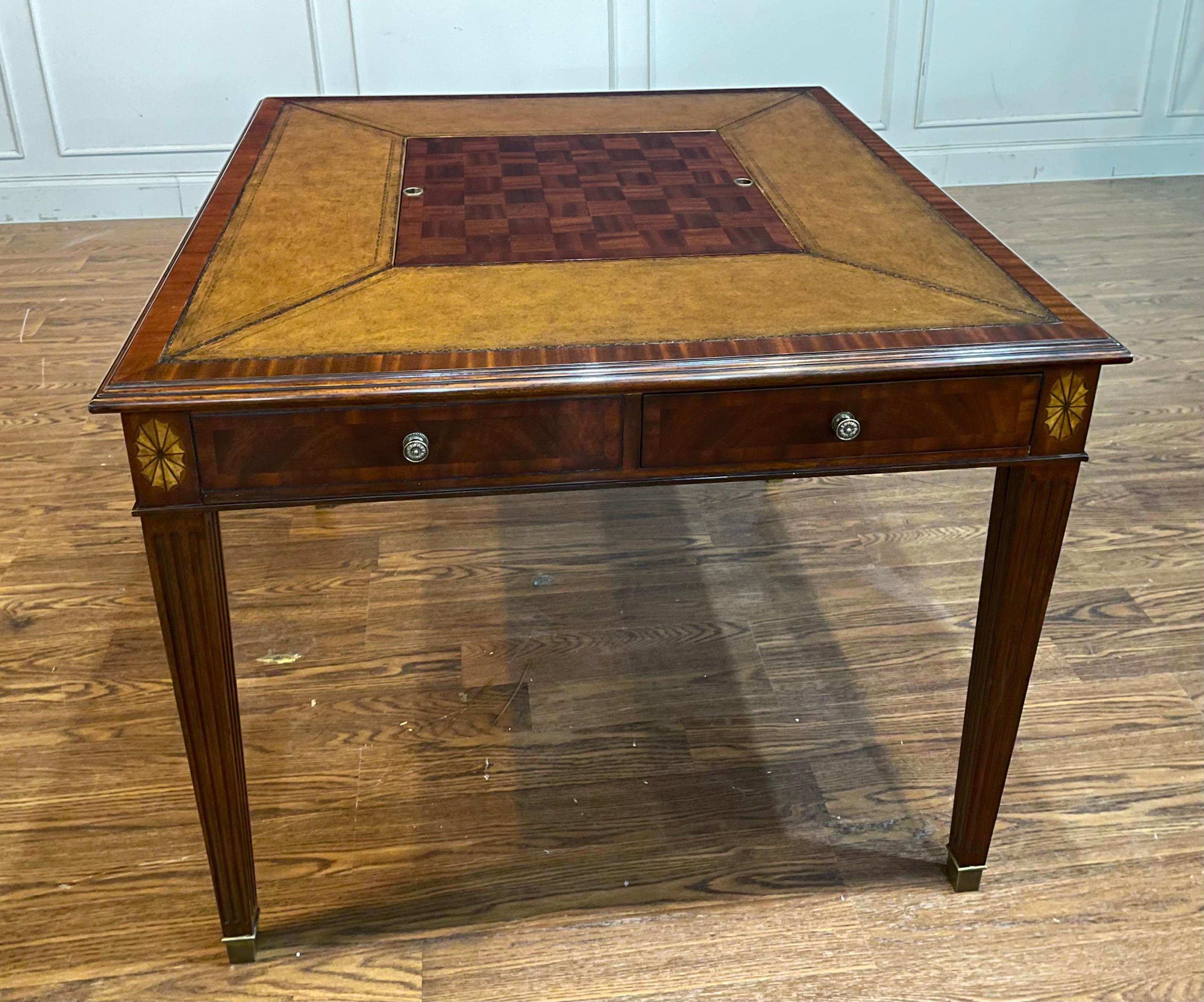 Maitland Smith Traditional Mahogany Game Table - Showroom Sample  7