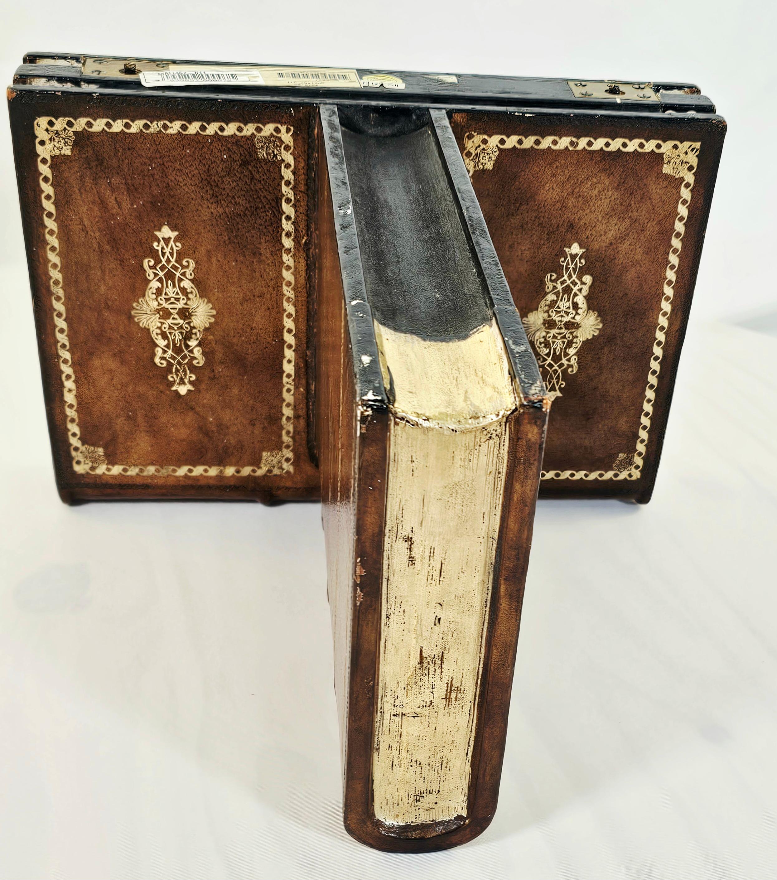 Maitland Smith, staffa per libri in pelle Trompe L'Oeil in vendita 3