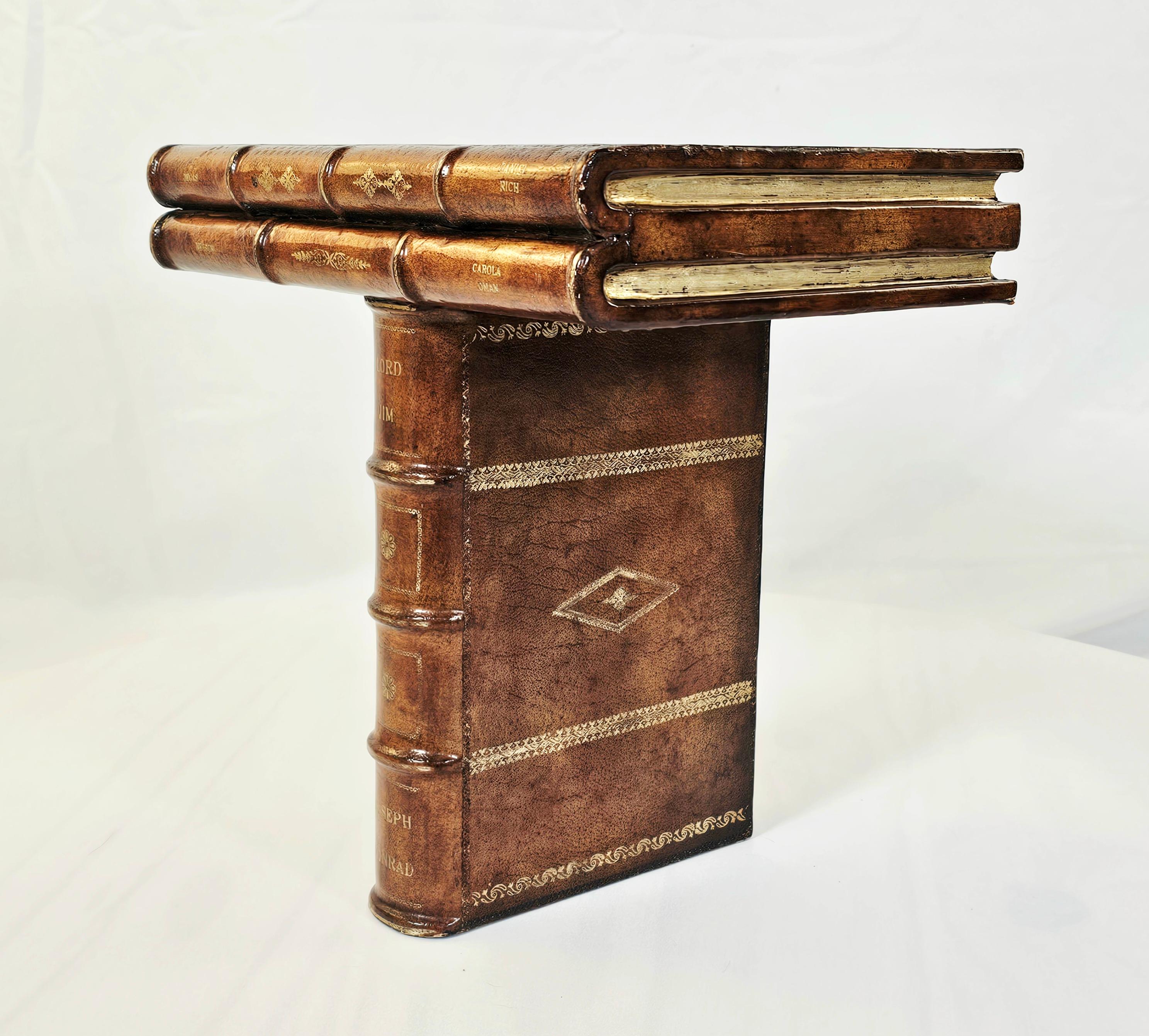 Filippino Maitland Smith, staffa per libri in pelle Trompe L'Oeil in vendita
