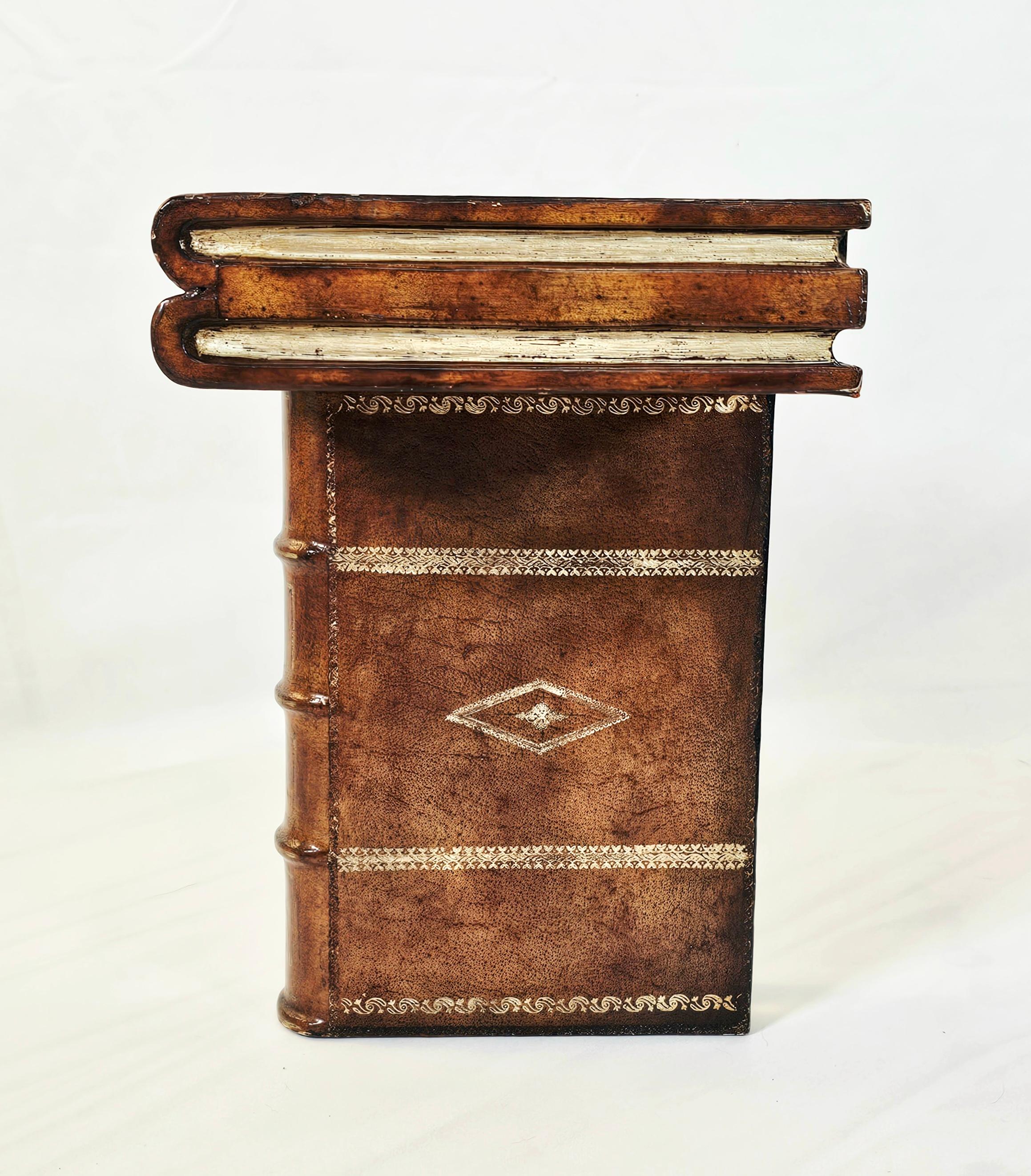 Maitland Smith, staffa per libri in pelle Trompe L'Oeil In condizioni buone in vendita a Waxahachie, TX