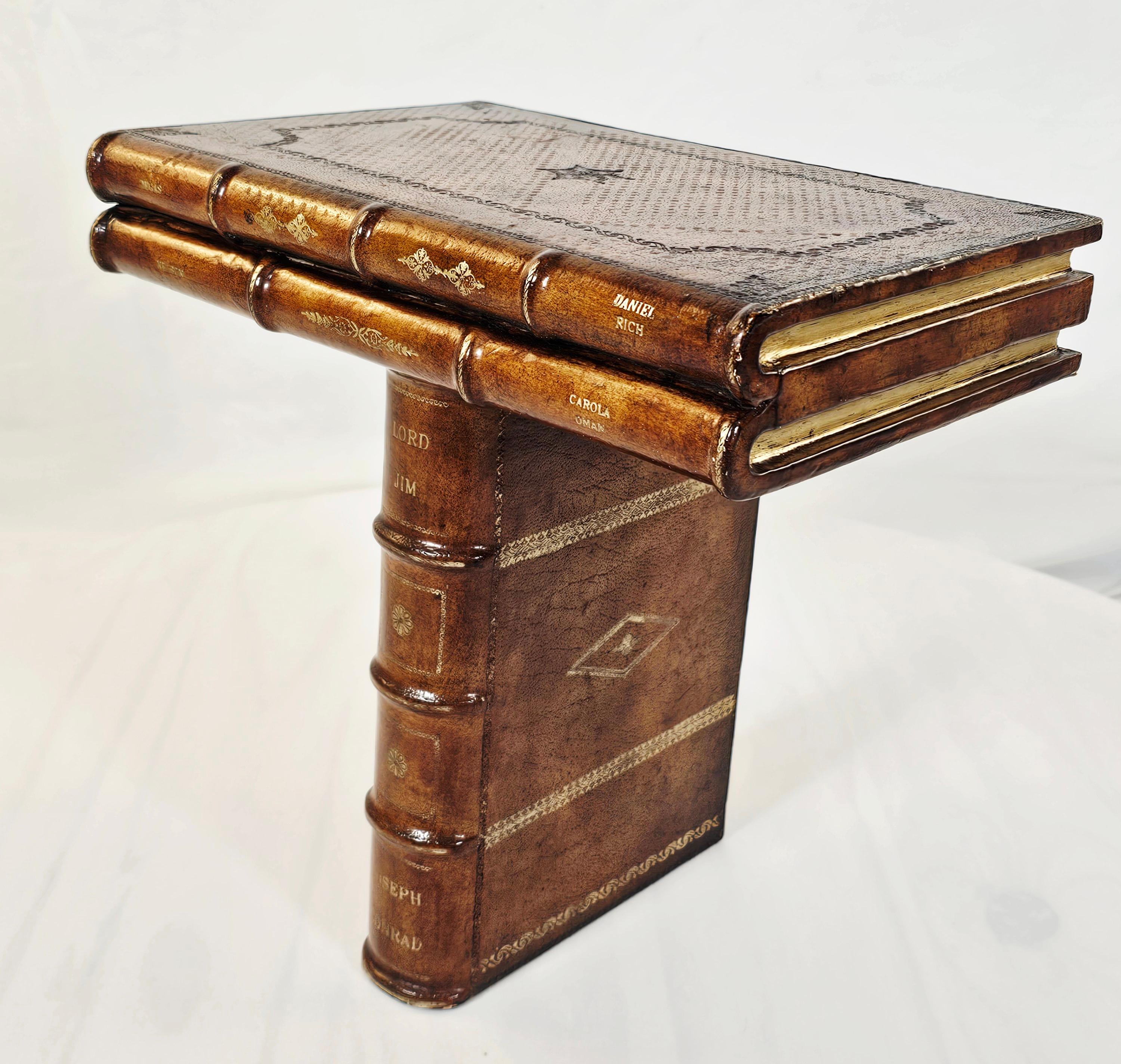 Maitland Smith, staffa per libri in pelle Trompe L'Oeil in vendita 2
