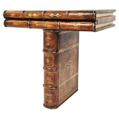 Maitland Smith Trompe L'Oeil Leather Book Bracket
