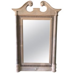 Maitland Smith Tropical NeoClassical Bamboo Rattan Split Reed and Stone Mirror