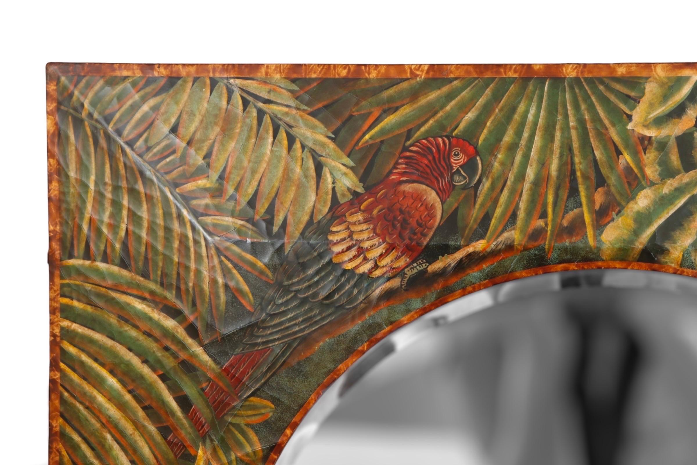 Late 20th Century Maitland Smith Tropical Painted Wall Mirror