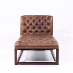 Maitland Smith Tufted Leather Chaise