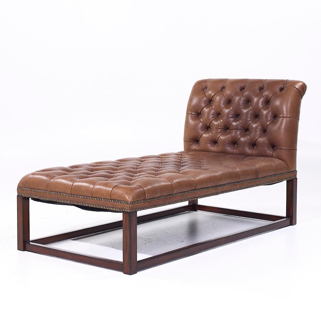 Moderno Chaise in pelle con inserti di Maitland Smith in vendita