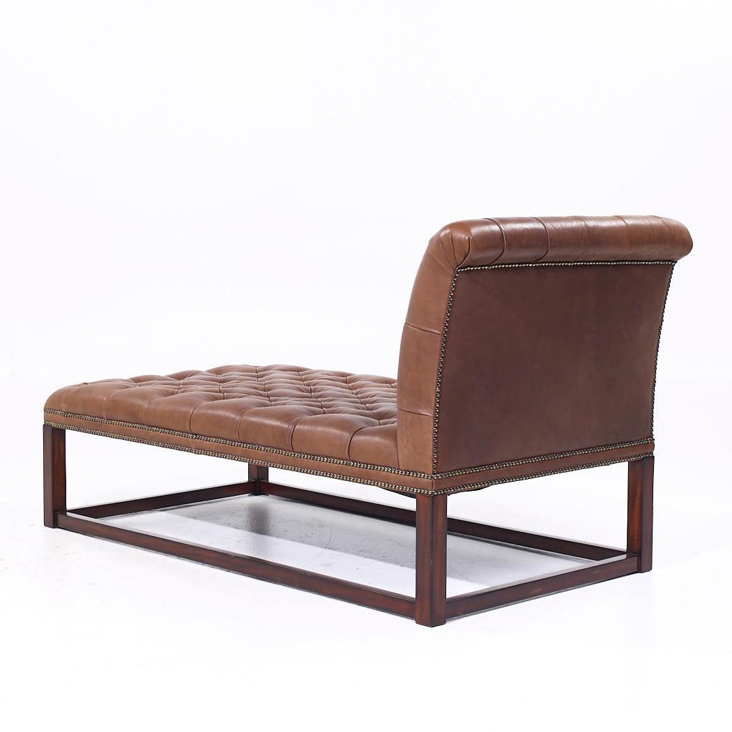 XXI secolo e contemporaneo Chaise in pelle con inserti di Maitland Smith in vendita