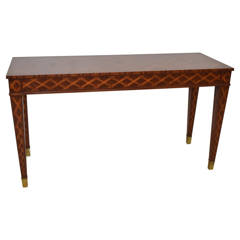Maitland Smith Two Drawer Mahogany Server Console For Sale