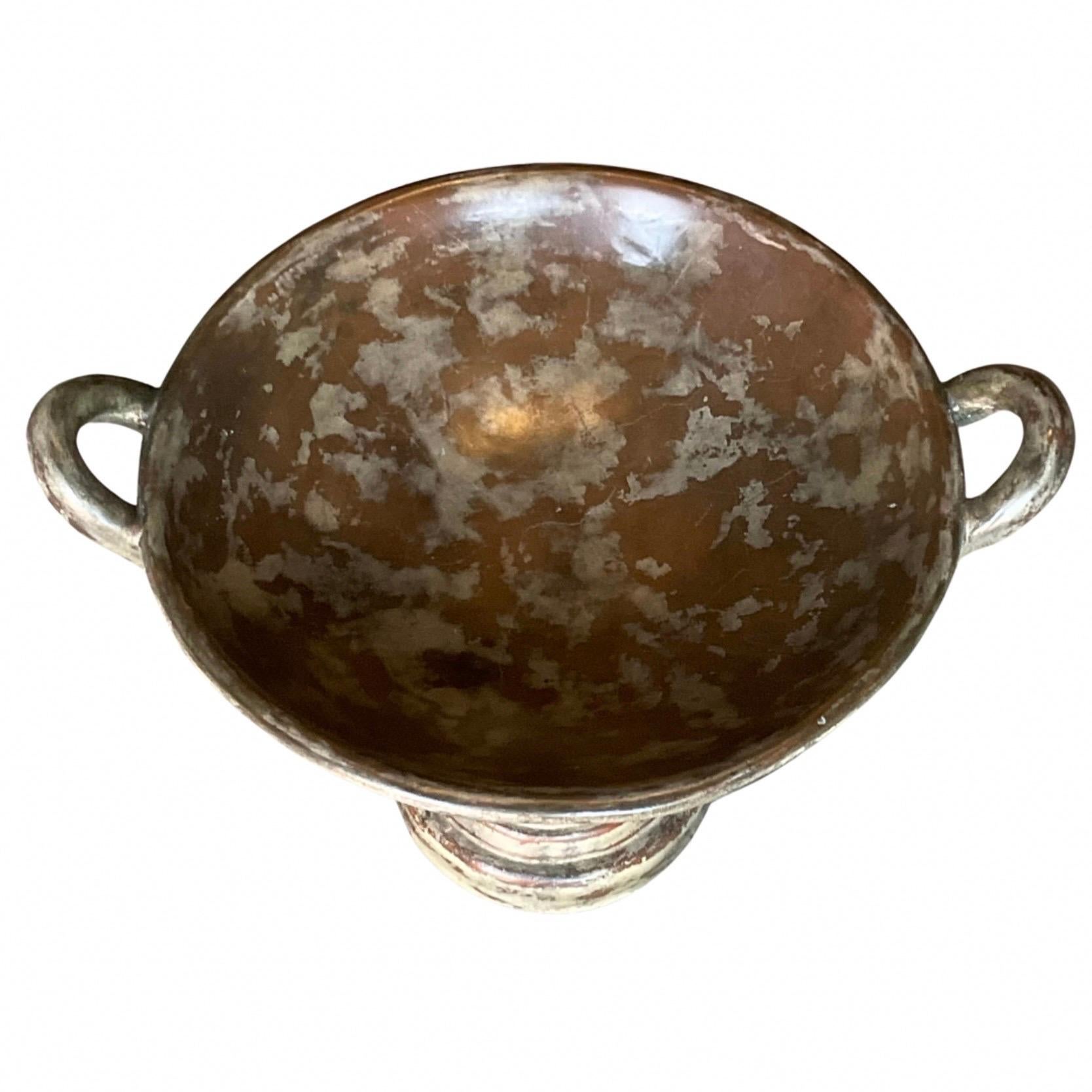 Post-Modern Maitland Smith Urn Style Pedestal Display Bowl For Sale