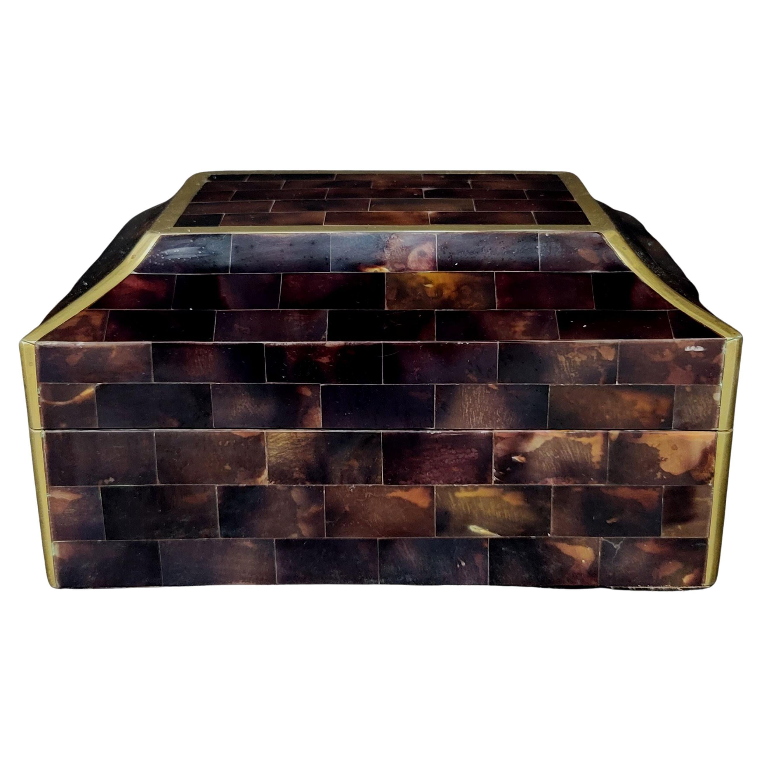 Maitland-Smith Vantage Tessellated Horn Jewelry Box