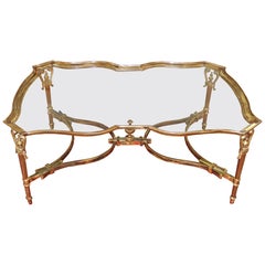 Maitland Smith Venice Brass & Glass Cocktail Coffee Table
