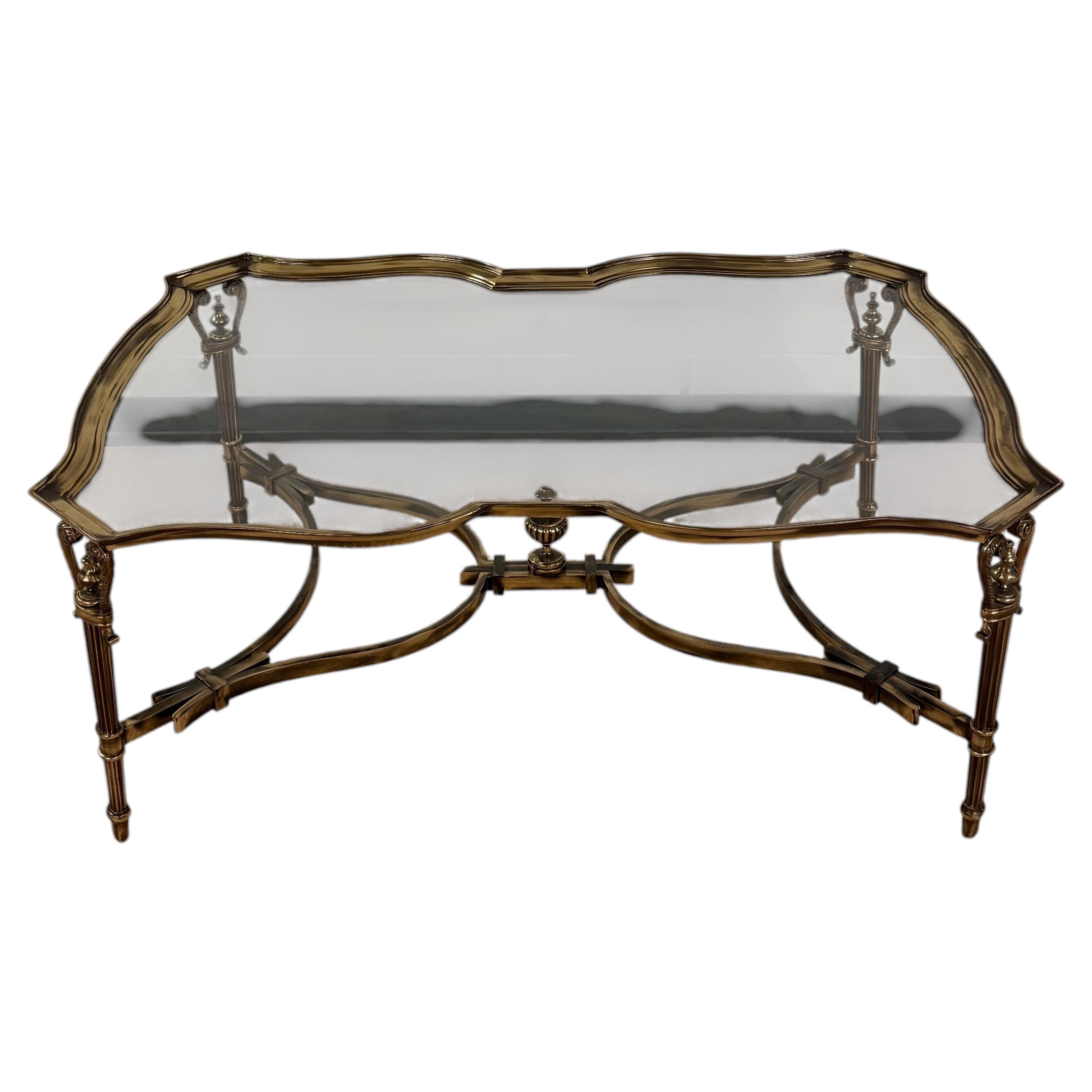 Maitland Smith Venice Solid Brass Coffee Table For Sale