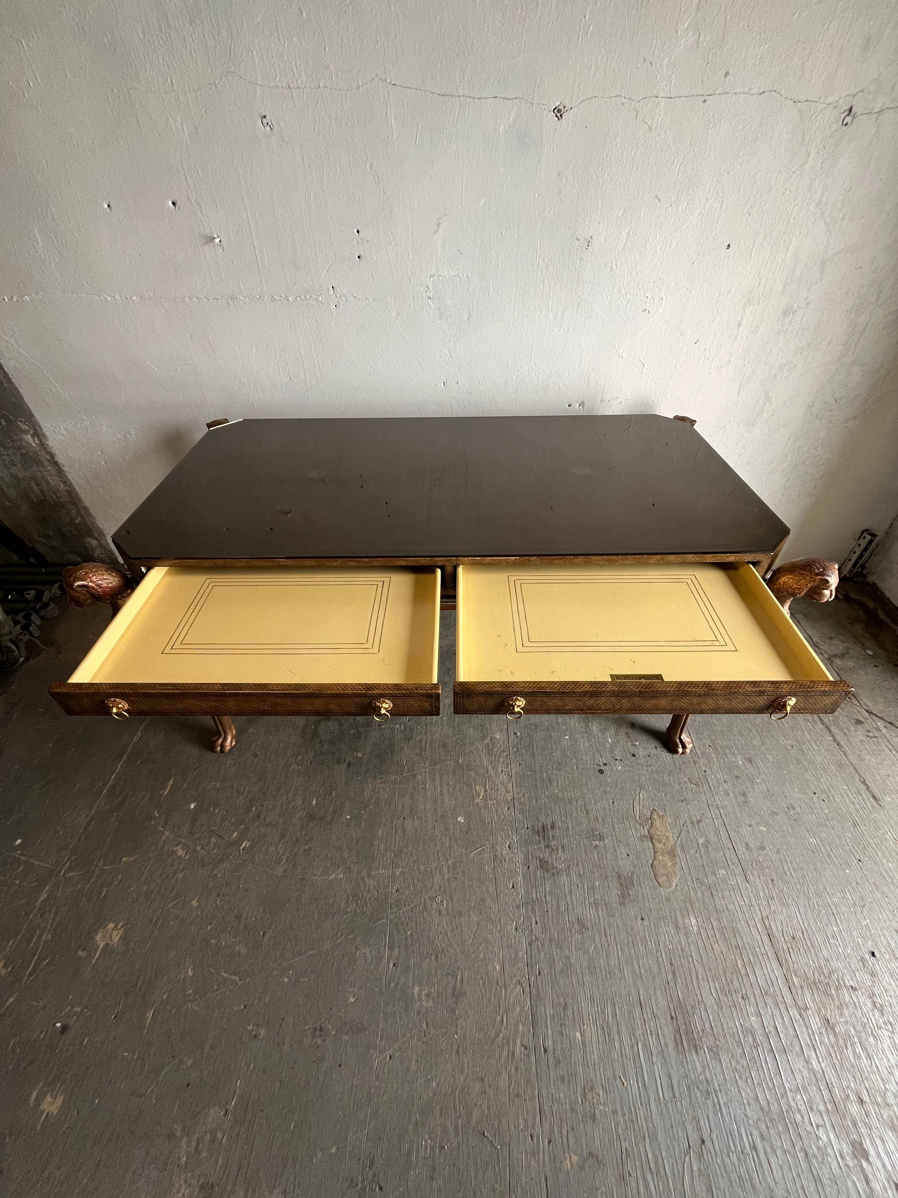 Maitland Smith Vintage Egyptian Style Writing Desk For Sale 3