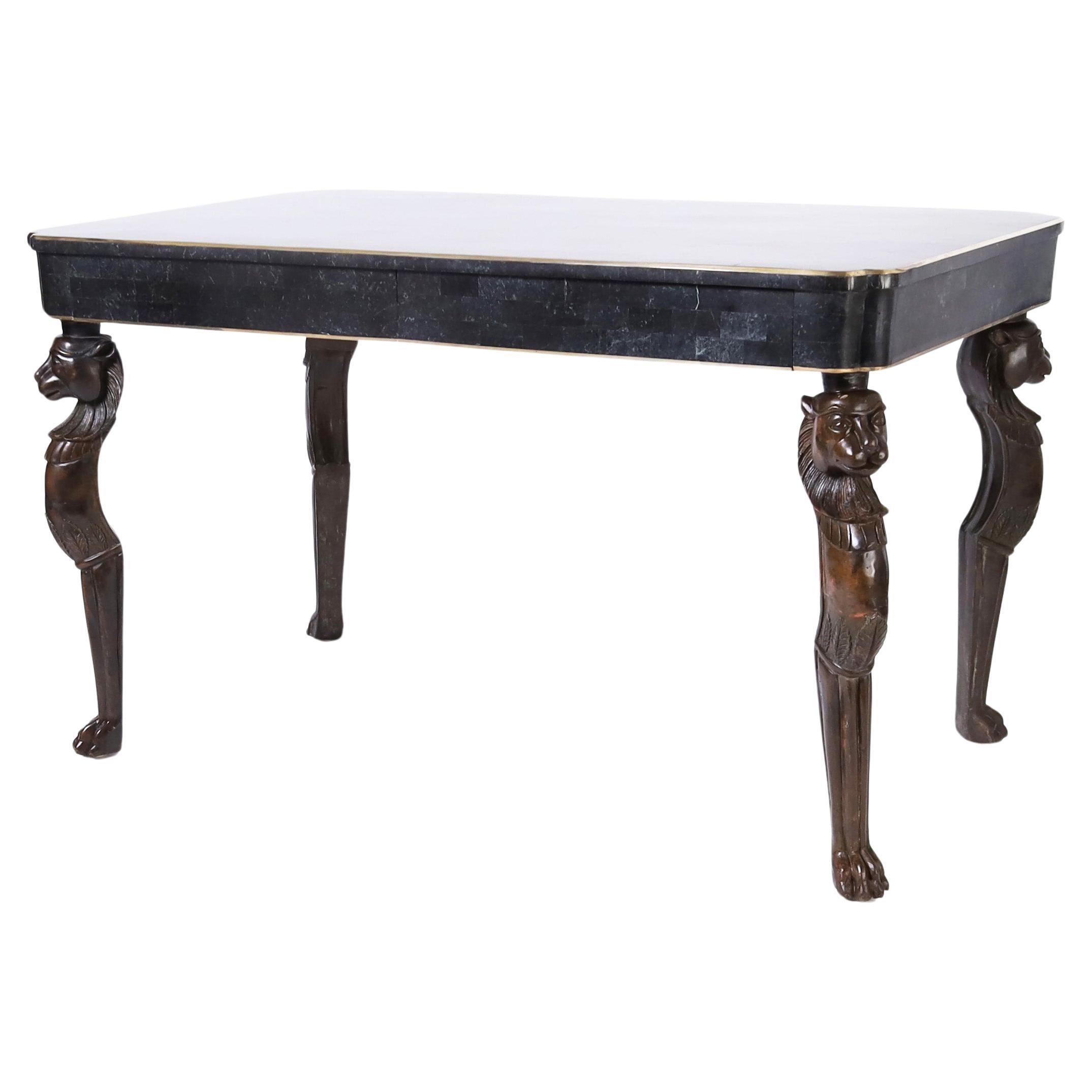 Maitland-Smith Vintage Egyptian Style Writing Desk For Sale