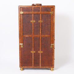 Maitland-Smith Vintage Faux Trunk Convertible Foldout Desk