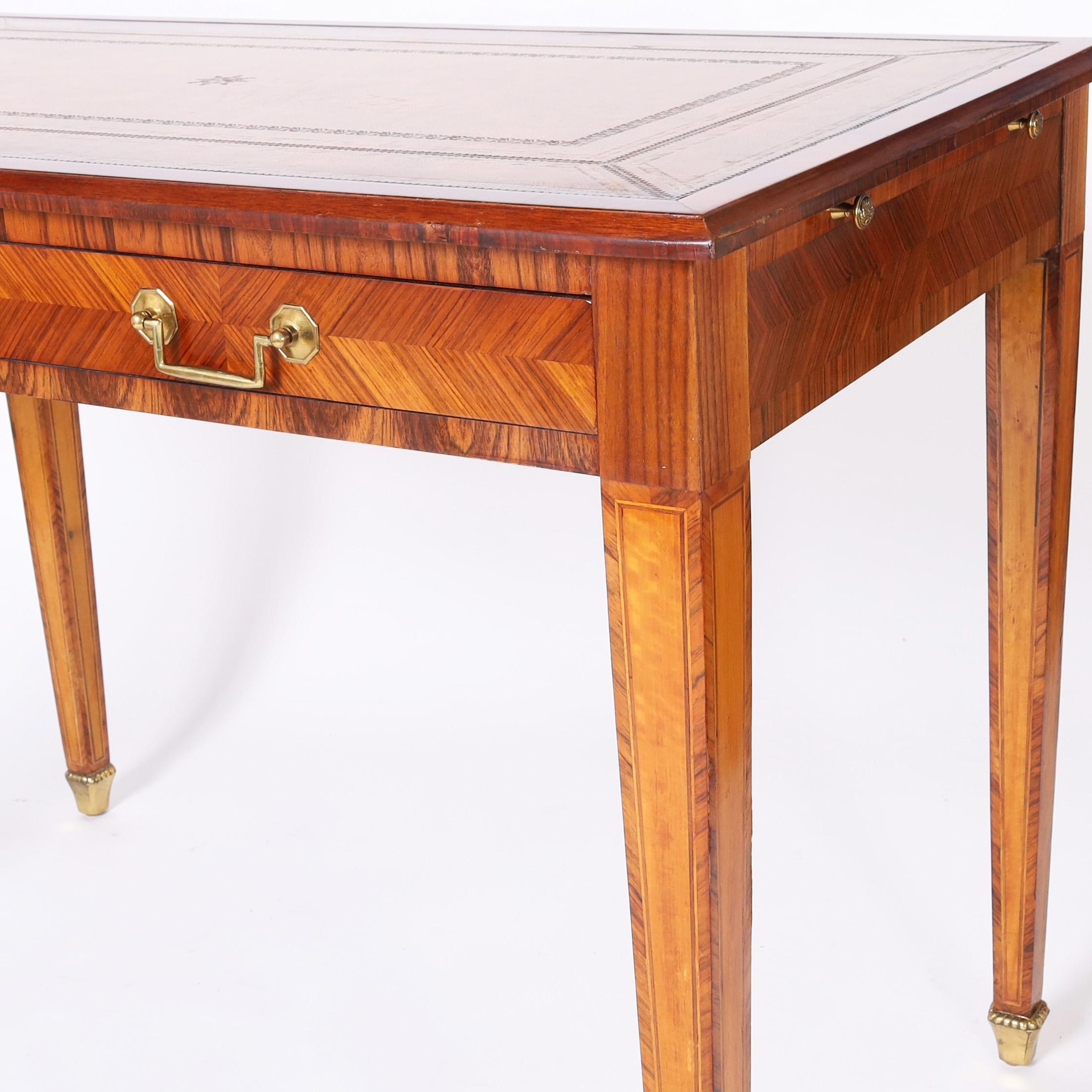 Maitland-Smith Vintage Leather Top Rosewood Desk 1