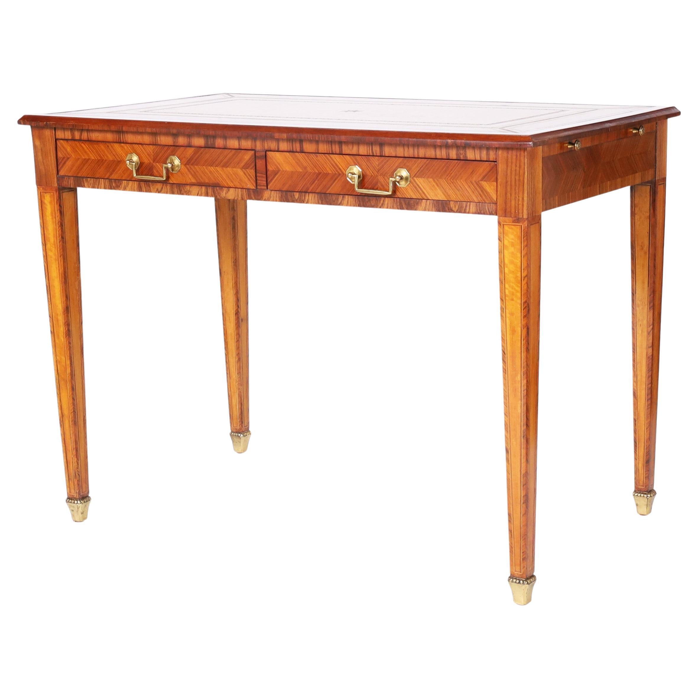 Maitland-Smith Vintage Leather Top Rosewood Desk