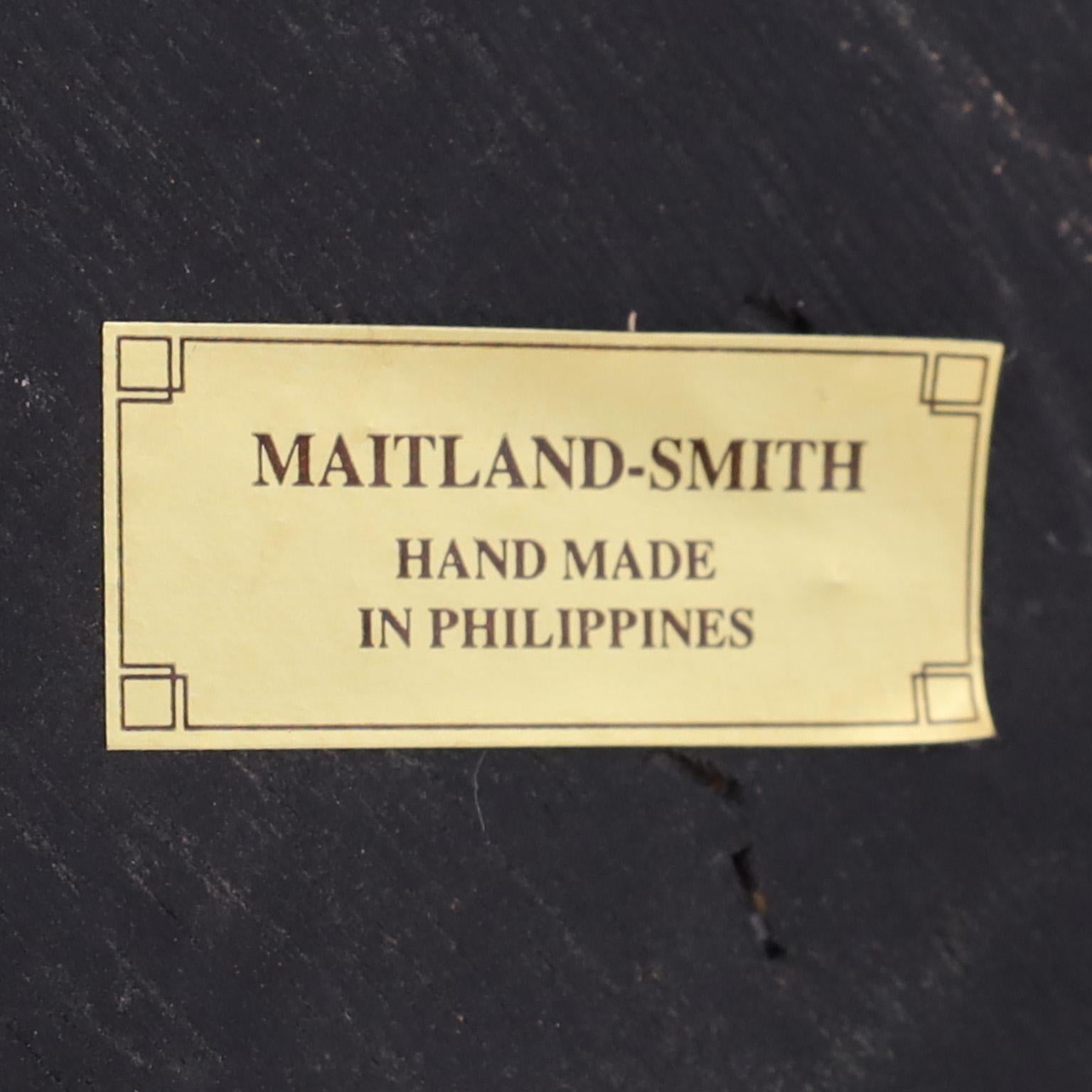 Table ou support néoclassique vintage Maitland-Smith en bronze et rotin en vente 3