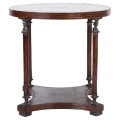 Maitland-Smith Vintage Neoclassic Bronze and Rattan Table or Stand