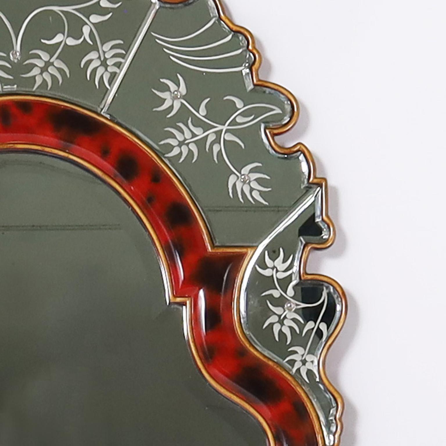 Philippin Miroir mural vintage de style vénitien Maitland-Smith en vente