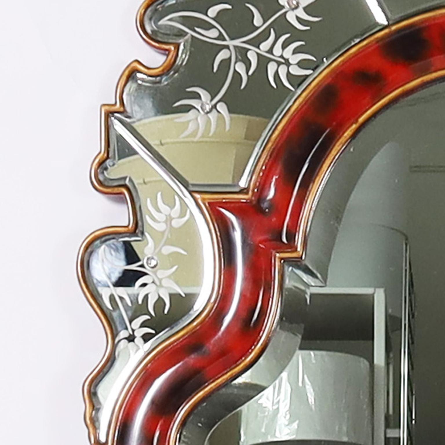 Fait main Miroir mural vintage de style vénitien Maitland-Smith en vente