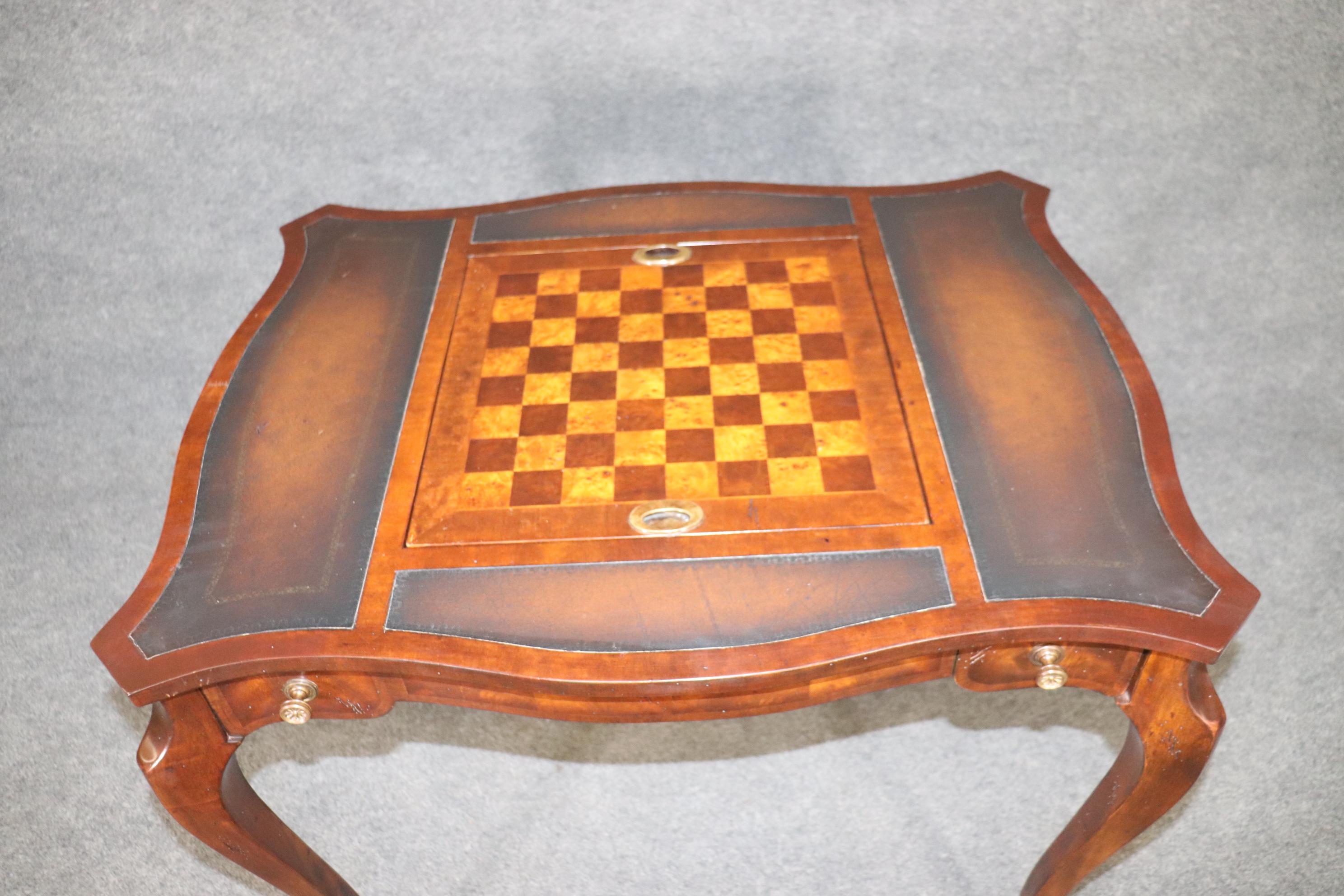 Maitland Smith Walnut Louis XV Backgammon Chess Checkers Games Table 4
