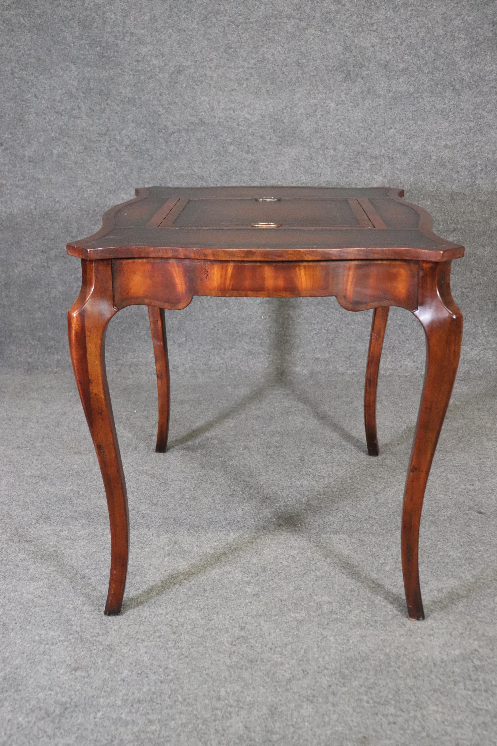 Maitland Smith Walnut Louis XV Backgammon Chess Checkers Games Table In Good Condition In Swedesboro, NJ