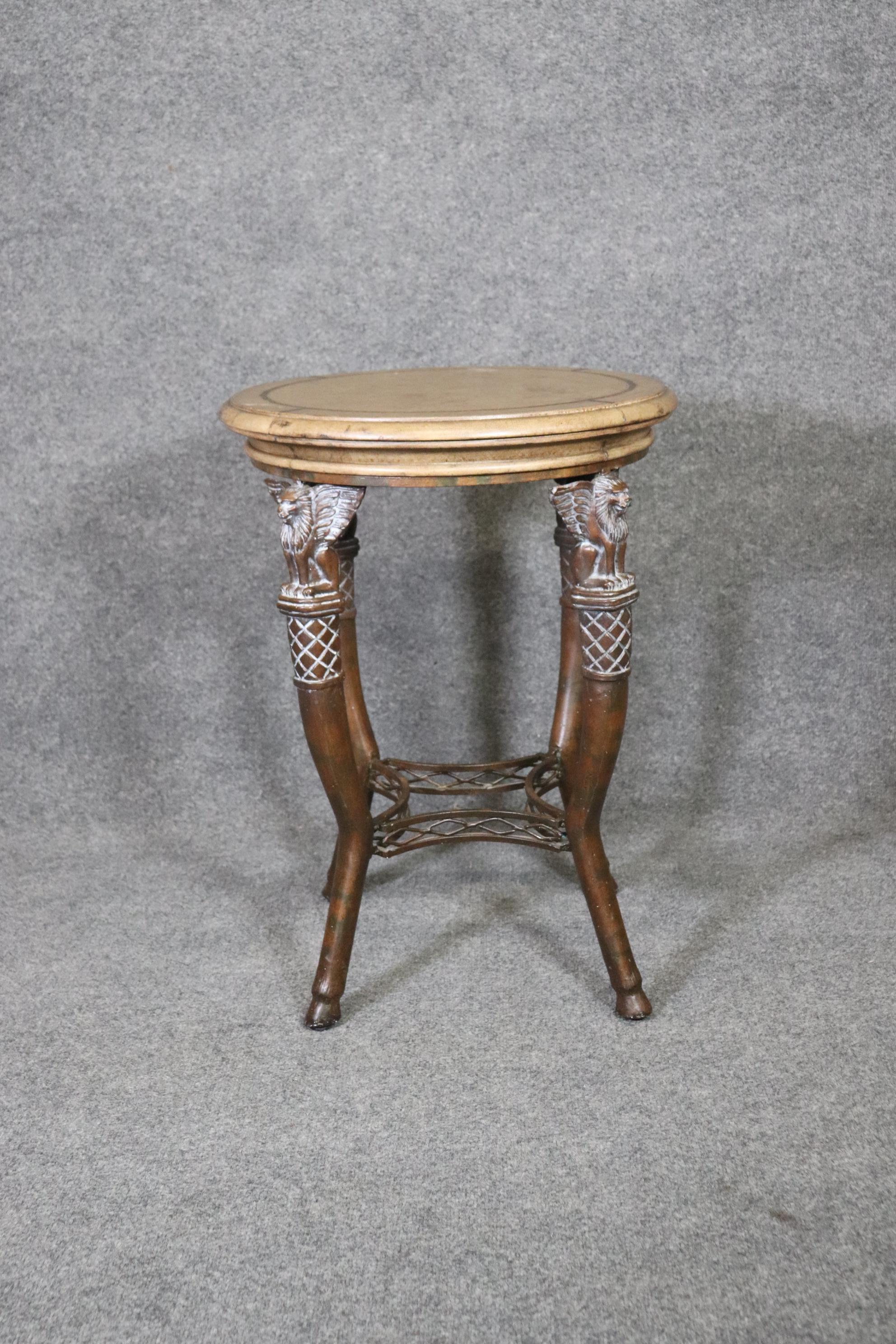 Philippine Maitland Smith Winged Griffin Side Table With Heavy base