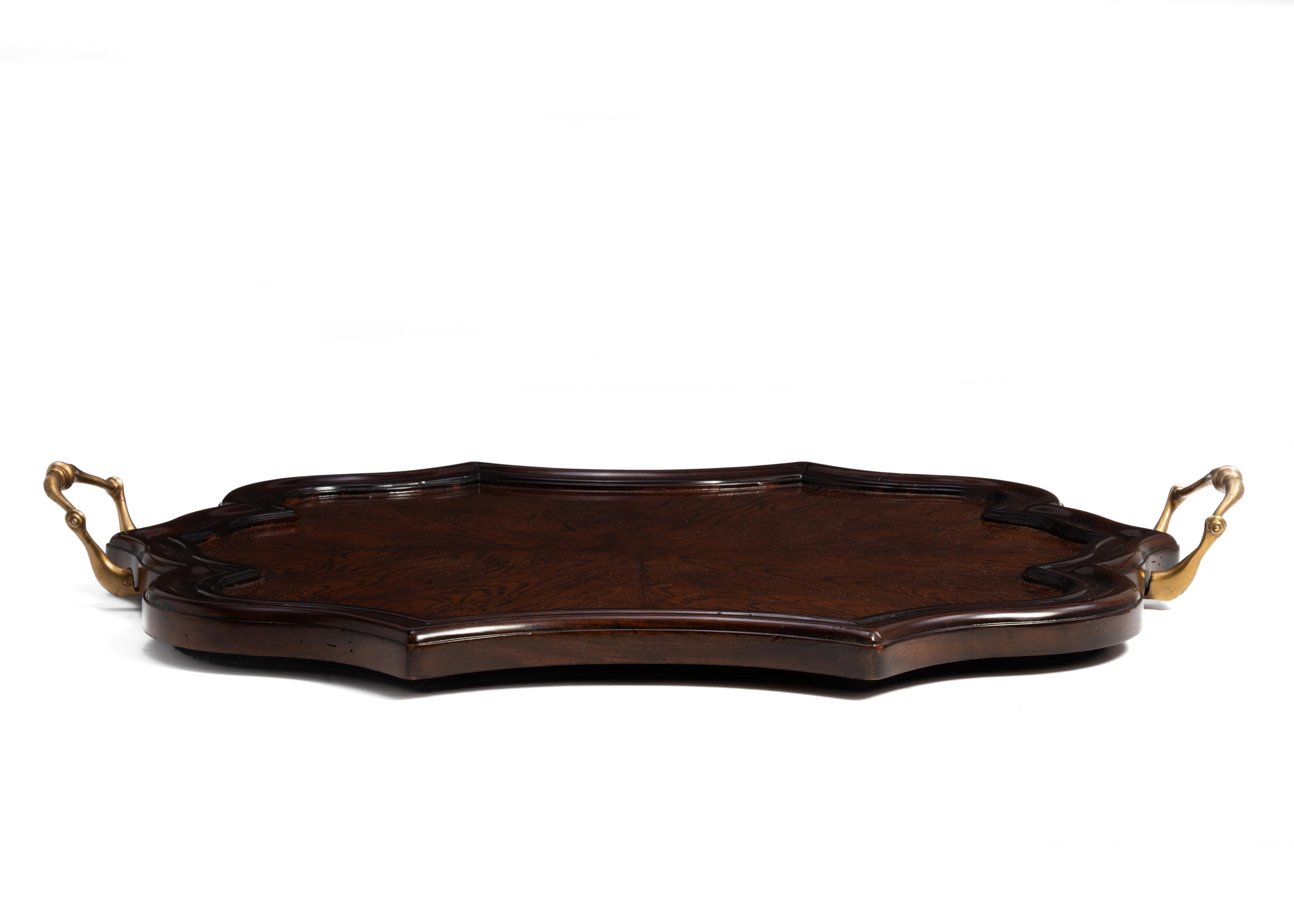 Maitland Smith Wood Brass Tray Philippines 2013 Discontinued In Good Condition For Sale In Forest Grove, PA