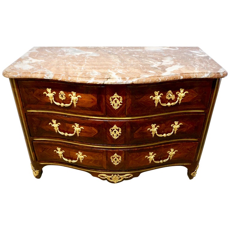 Maitre NicolasJean Marchand Louis XV Ormolu Kingwood Chest with Provenance For Sale at 1stdibs