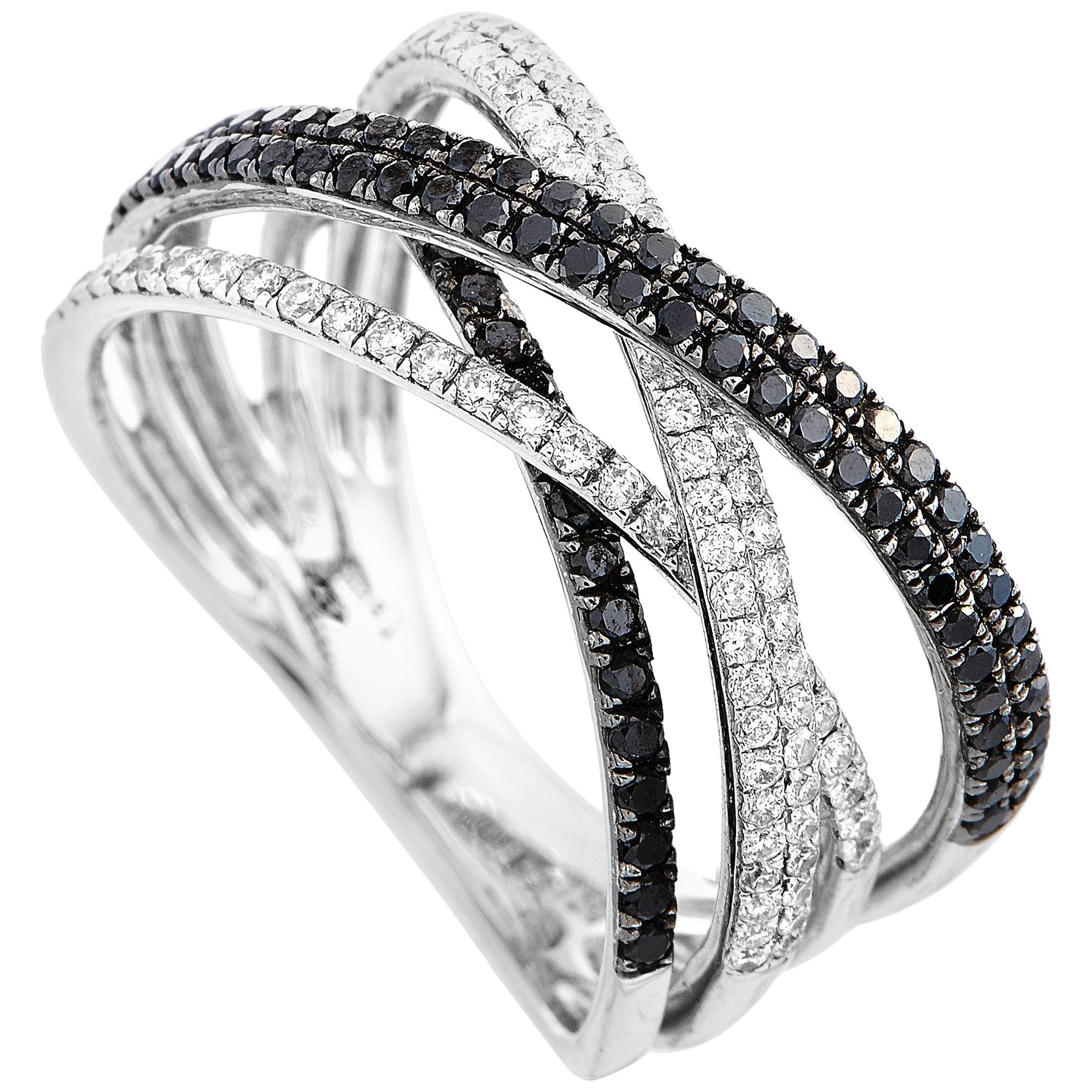 Maja 18 Karat White Gold and 0.85 Carat Diamond Puzzle Ring