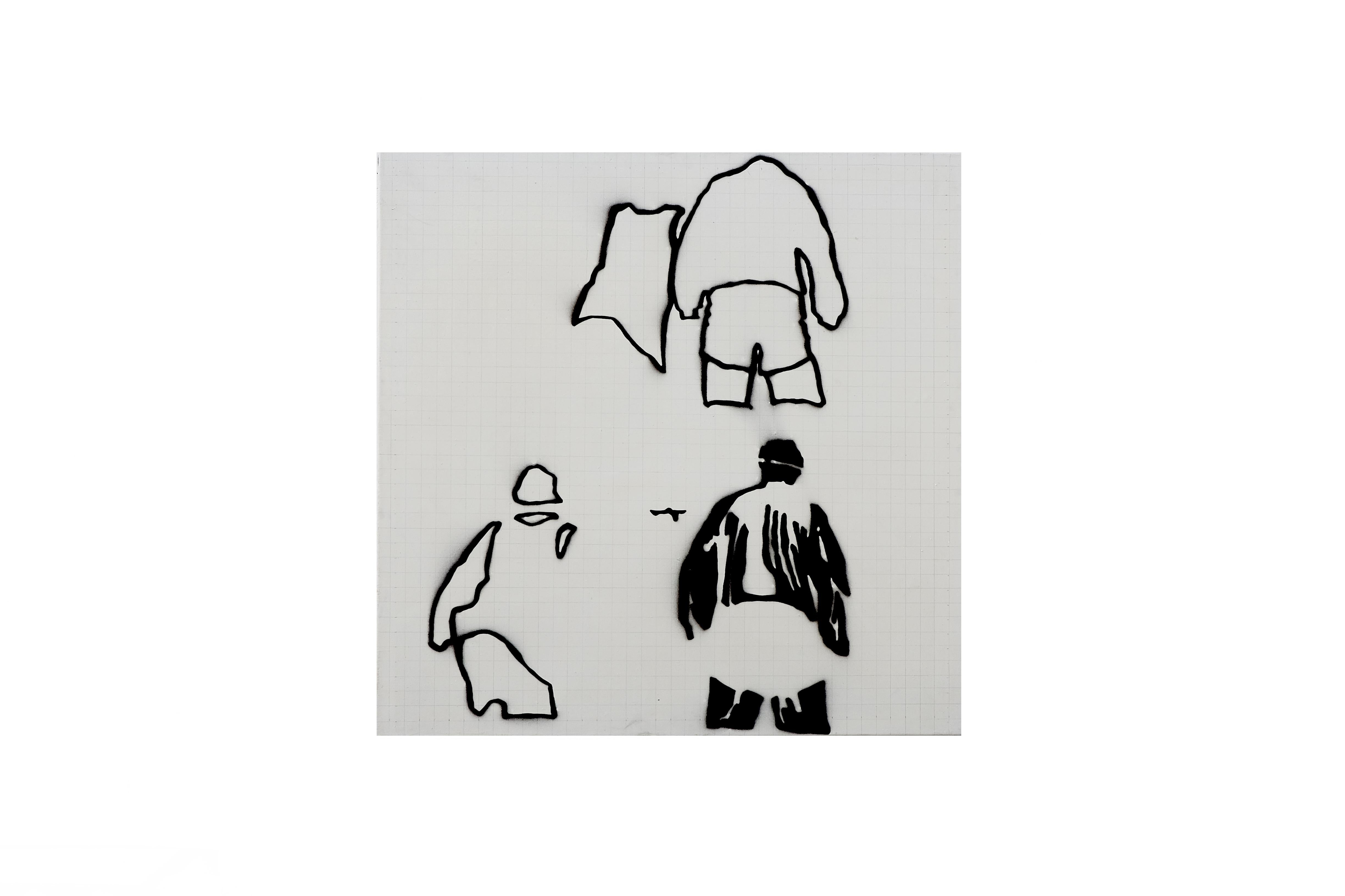 Olio e vernice spray su tela - Quadro di un artista emergente - "Calcio"