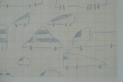 Pencils and Spray Paint on Canvas - Painting by Emerging Artist - "Autofuture"