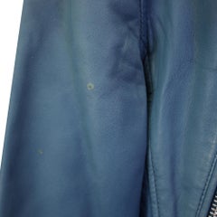 Maje Biker Jacket in Blue Leather